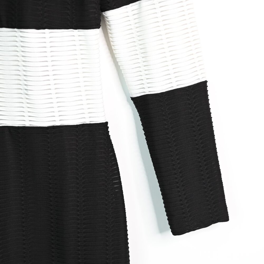 ABS Allen Schwartz Black and White Long Sleeve Dress - NWT - Size Medium - Picture 5 of 14